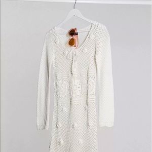 ASOS DESIGN hand crochet knit mini dress